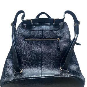 L.Credi Italian leather ladies back pack 14in.length 12.5 in. wide gold zippers